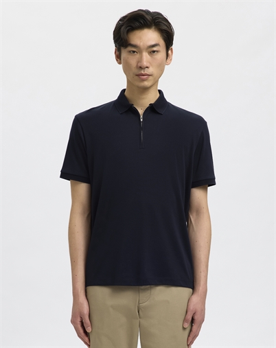 Selected - SLMFave Noos Zip Polo - Sky Captain 